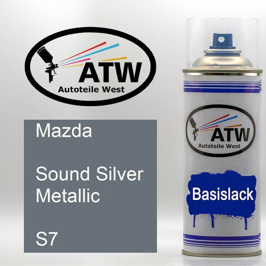 Mazda, Sound Silver Metallic, S7: 400ml Sprühdose, von ATW Autoteile West.